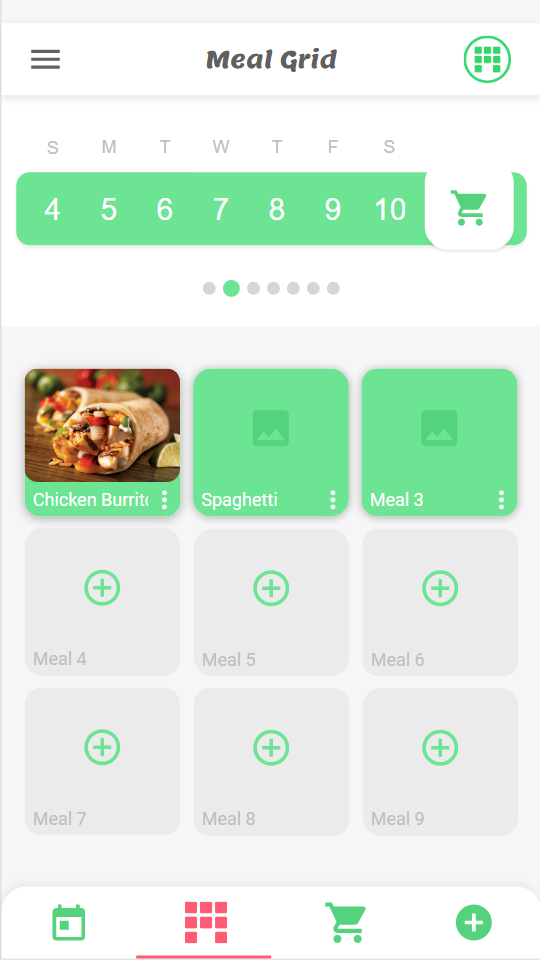 Meal Grid App Screenshot