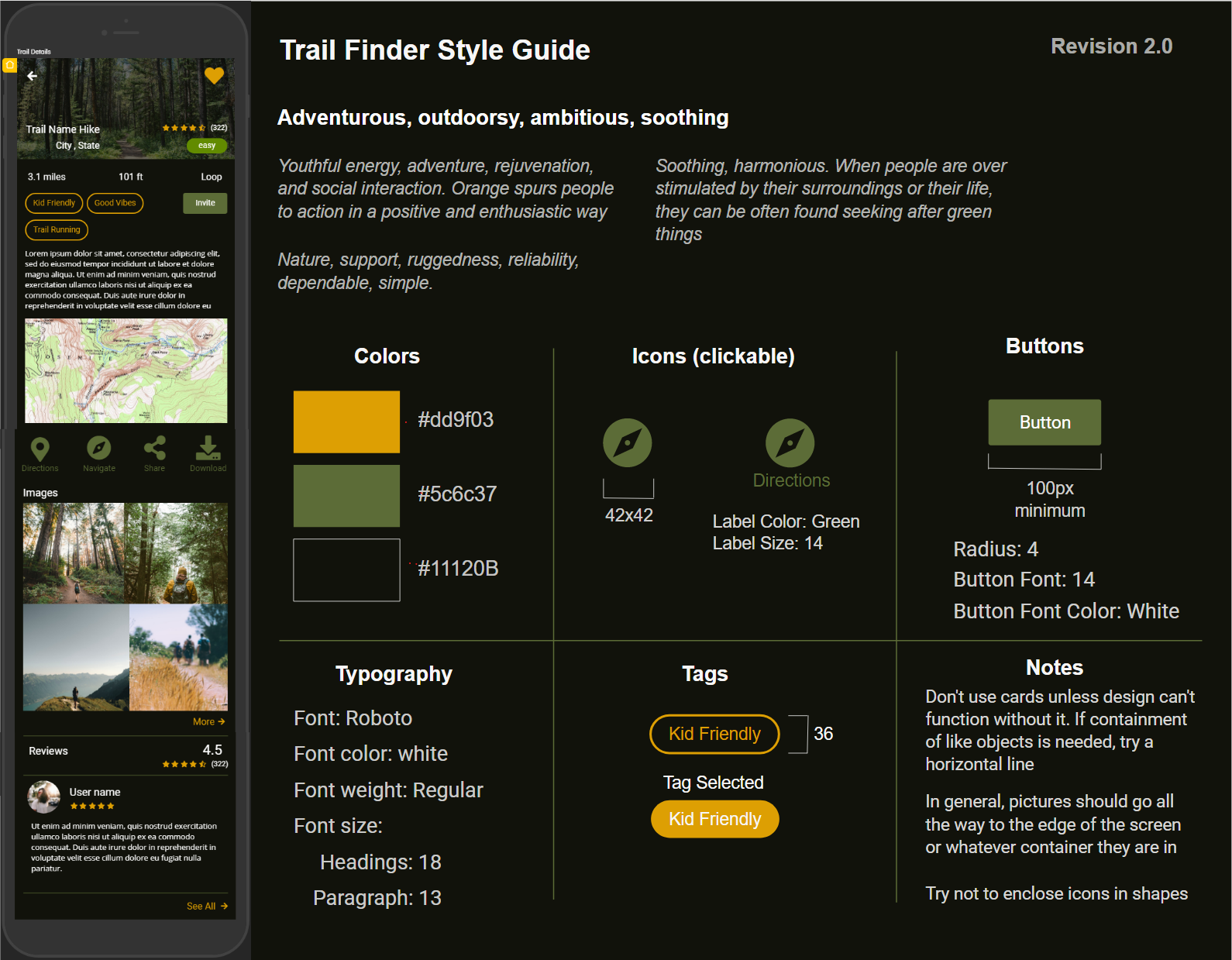 Trailfinder User Experience and User Interface Style Guide